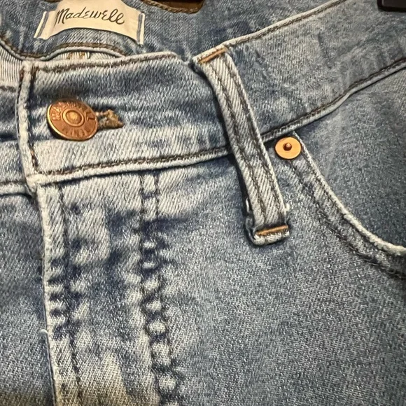 Madewell the perfect vintage straight leg light wash cropped 31 raw hem - Picture 2 of 13